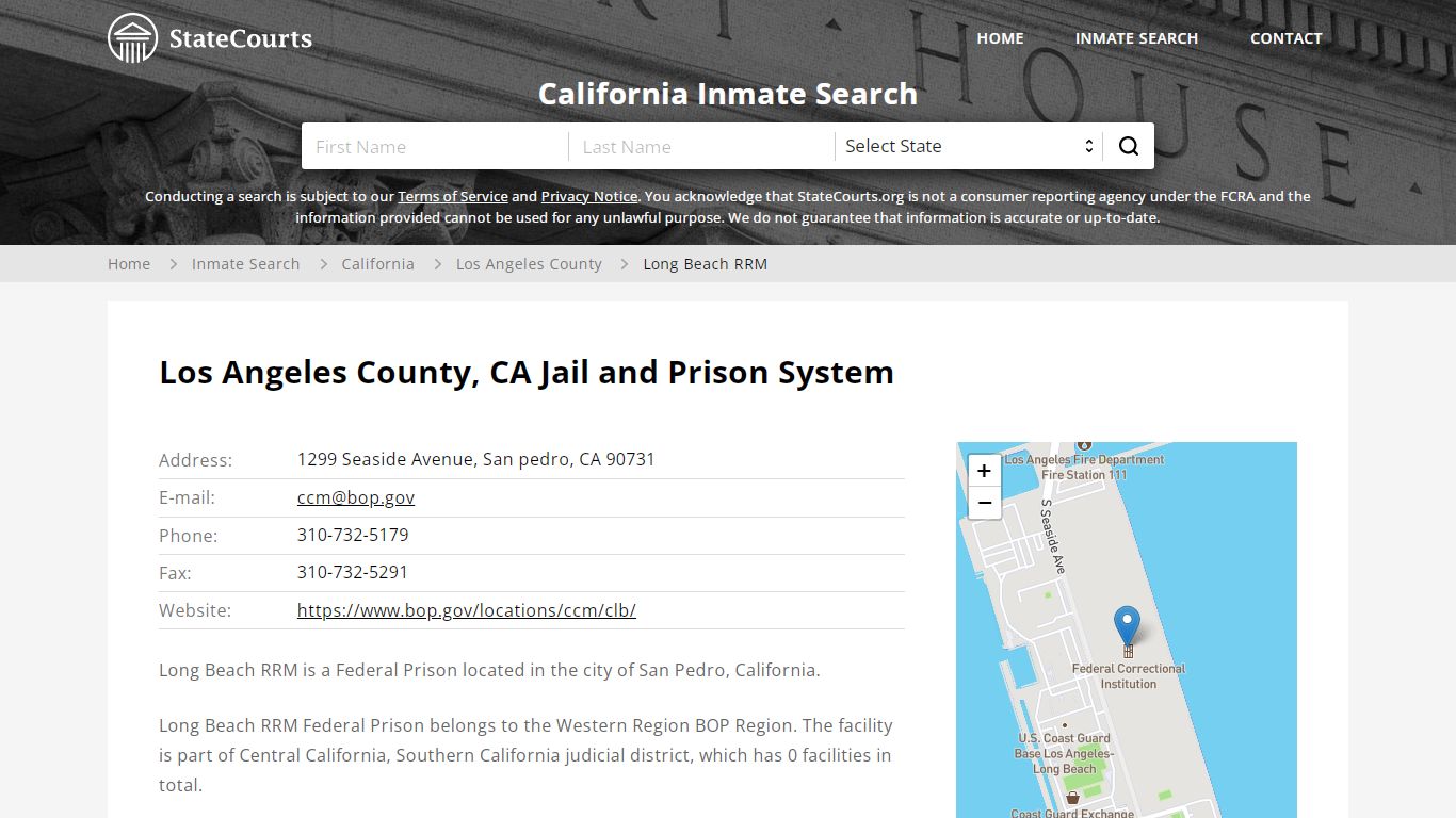 Long Beach RRM Inmate Records Search, California - StateCourts